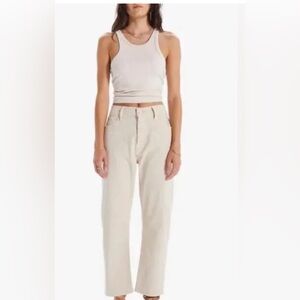 MOTHER Ditcher Crop Jeans Chalk It Up Wide Straight size 28